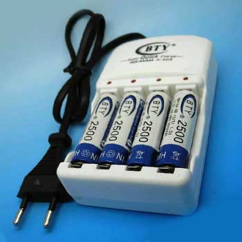 ชุดชาร์จ BTY รุ่น N-606 Charger ชาร์จถ่าน AA, AAA ชาร์จได้พร้อมกัน 4 ก้อน ปลอดภัย เนื่องจากใช้กระแสไฟอ่อนๆในการชาร์จเท่านั้น